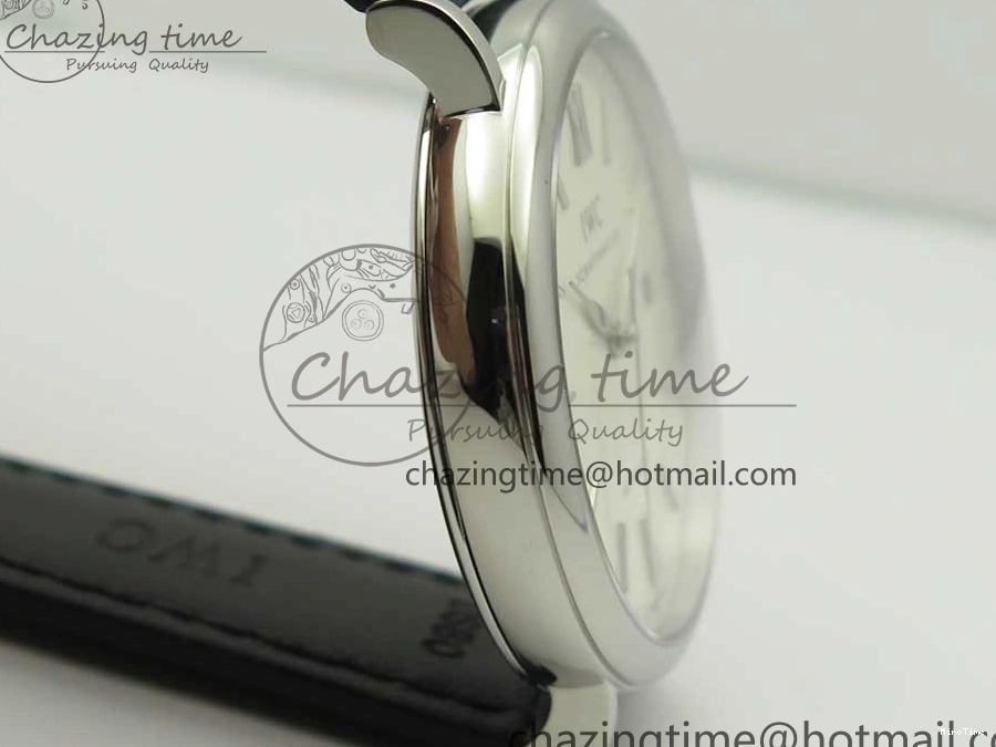 MIROTIME 1230 Portofino Automatic SS FKF 1:1 Best Edition White Dial SS Markers on Black Leather Strap A QuickDry 7138